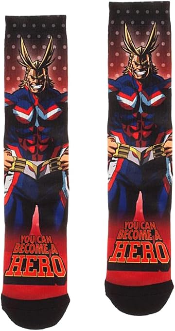 Bioworld My Hero Academia Manga All Might Mens Sublimated Crew Socks