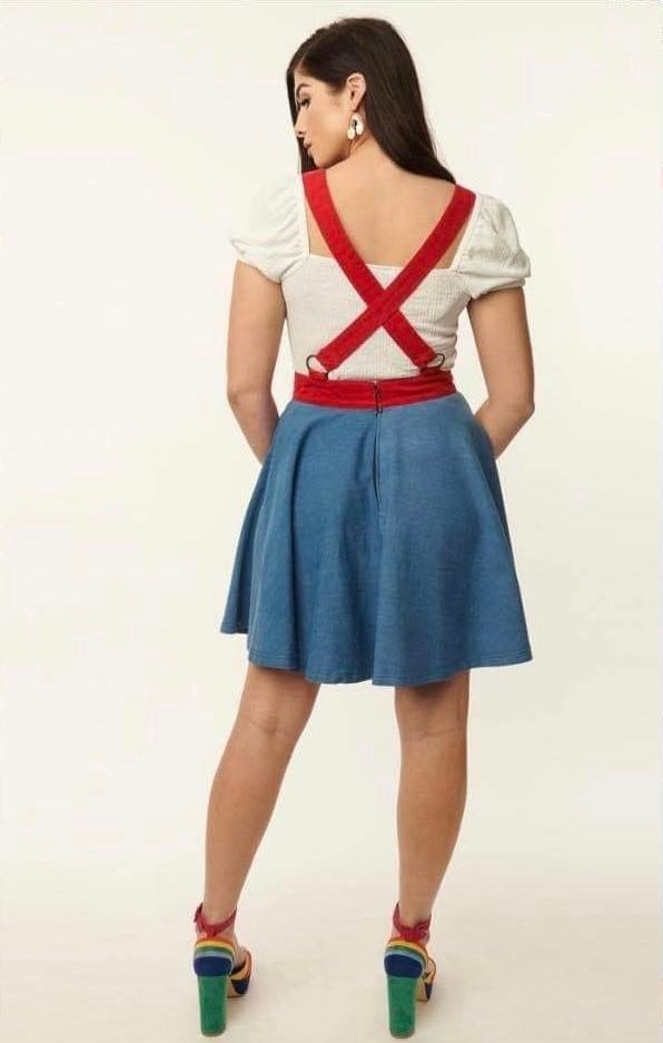 Rainbow Brite x Unique Vintage Blue Denim Rainbow Pinafore Dress-2