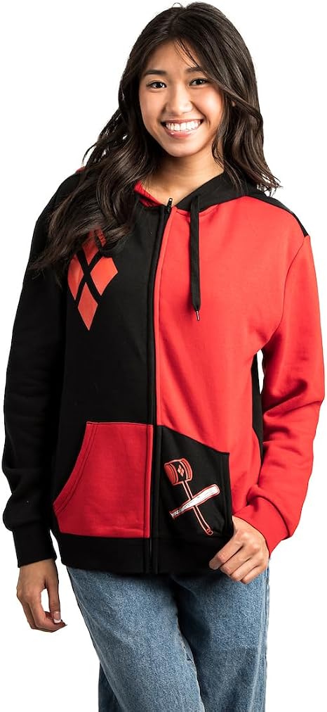 DC Comics Harley Quinn Adult Zip-Up Hoodie-1