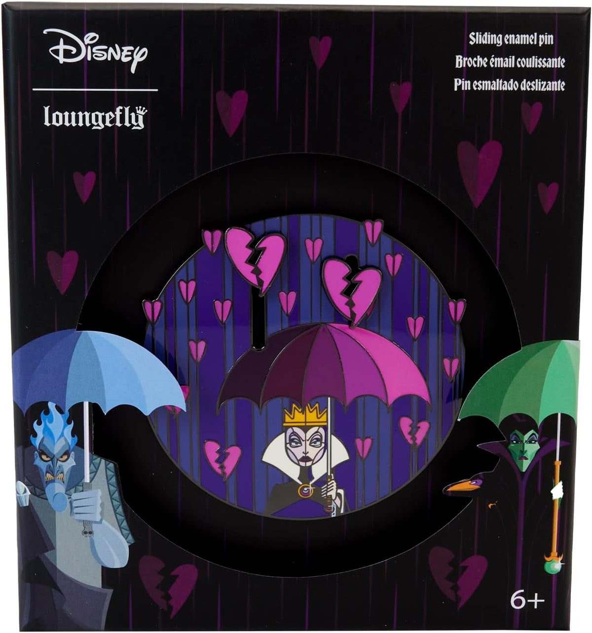 Loungefly Disney Villains Curse Your Hearts 3 Inch Collector Box Sliding Pin-zoom-3