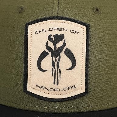 Star Wars The Mandalorian crest adult olive green trucker hat-zoom-4