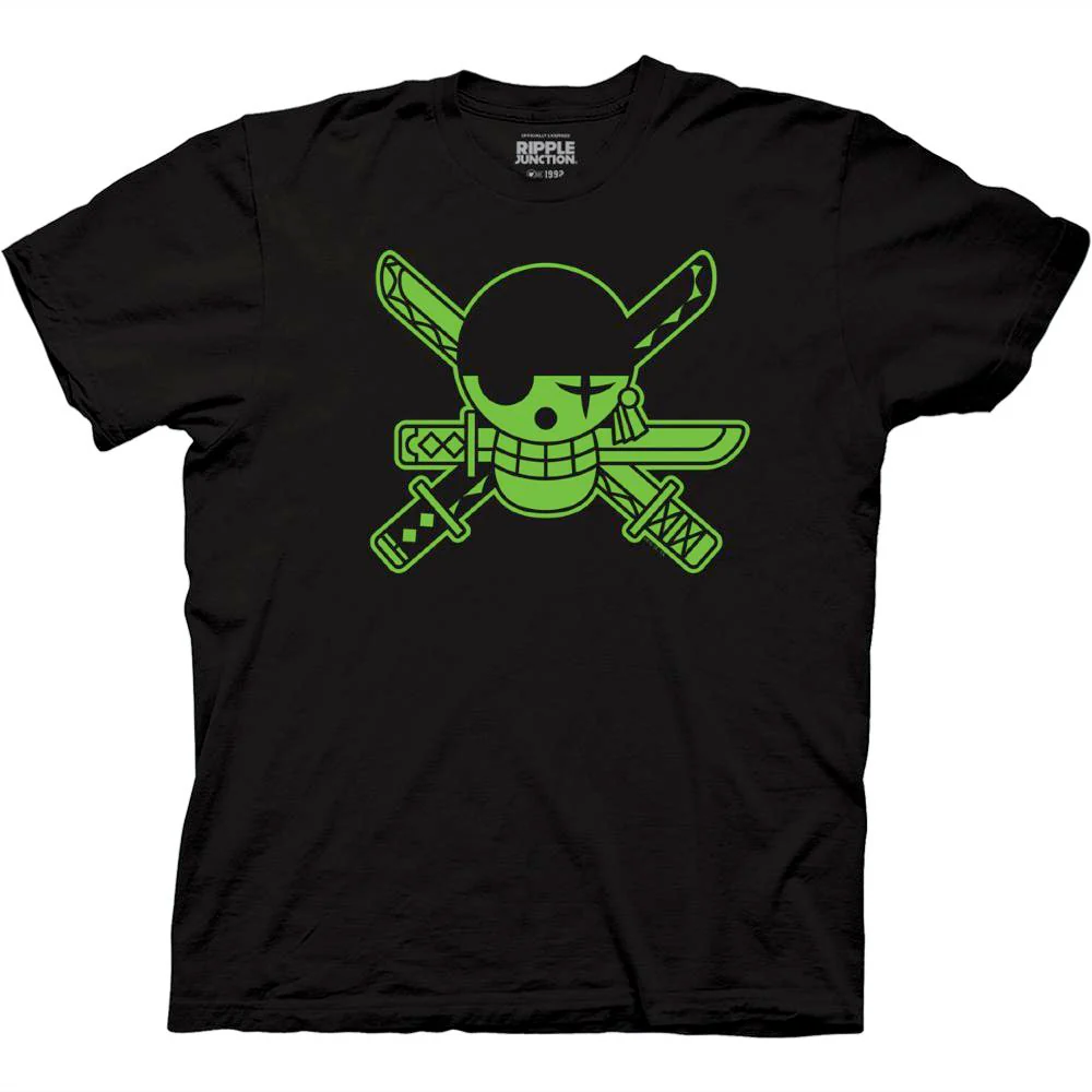 One Piece Neon Zoro Pirate Symbol T-Shirt-1