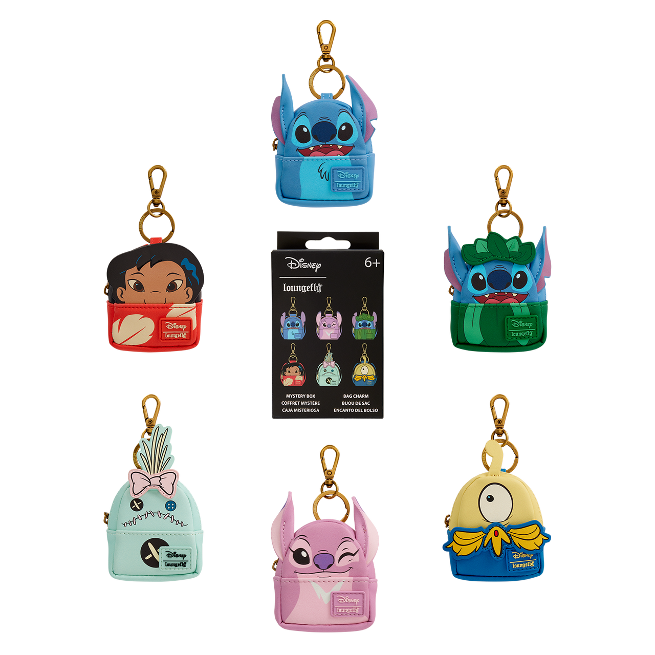 Loungefly Disney Lilo and Stitch Blind Box Mystery Bag Charm [One Random Keychain]