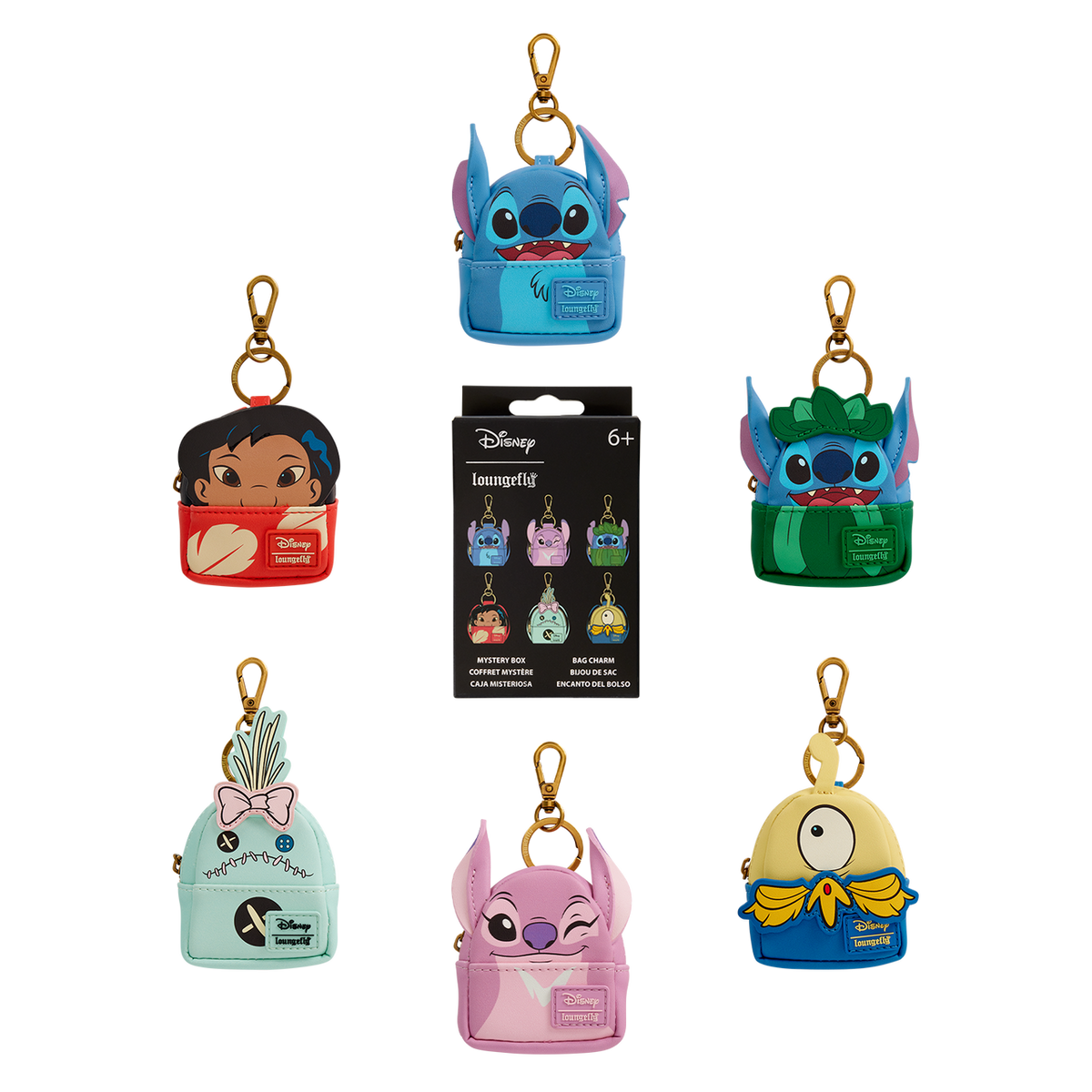 Loungefly Disney Lilo and Stitch Blind Box Mystery Bag Charm [One Random Keychain]-zoom-1