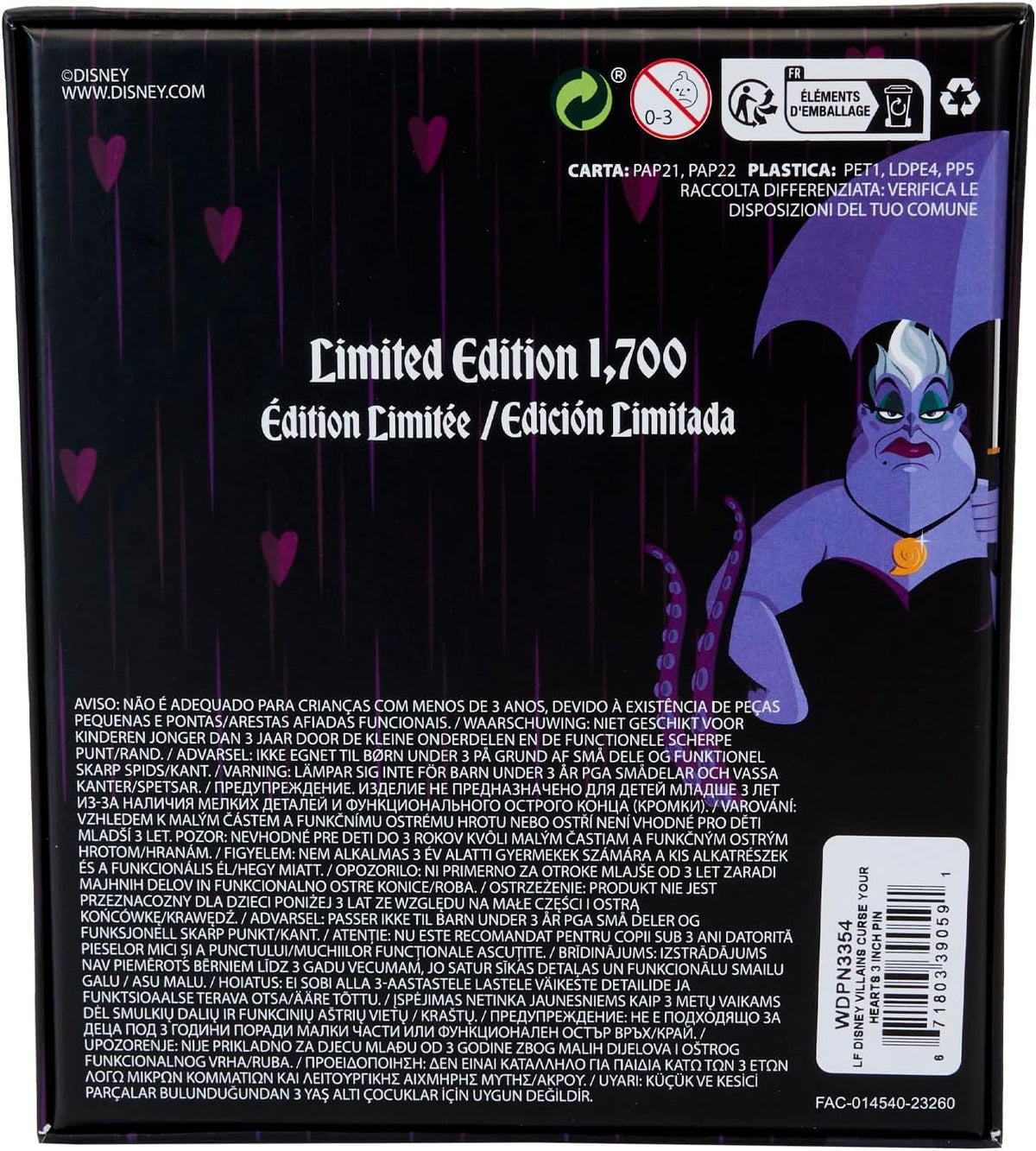 Loungefly Disney Villains Curse Your Hearts 3 Inch Collector Box Sliding Pin-5