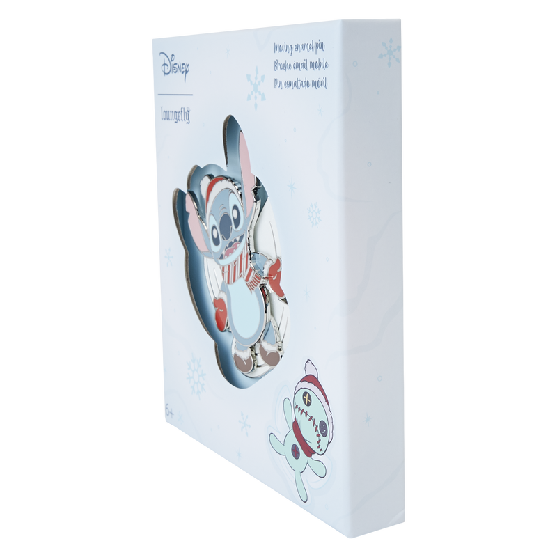 Loungefly Stitch Holiday Snow Angel 3" Collector Box Sliding Pin-4