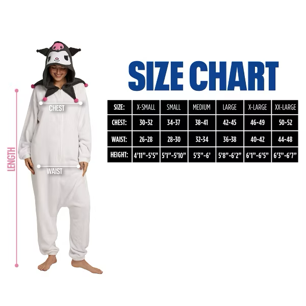 Sanrio Kuromi Hooded Kigurumi Cosplay Onesie Costume Union Suit-zoom-3