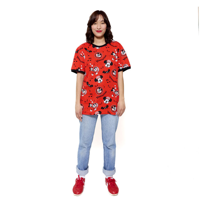 Loungefly Apparel Disney100 Mouseketeers All-Over Print Unisex Ringer T Shirt-zoom-7