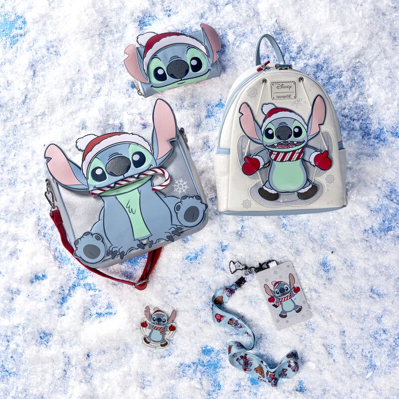 Loungefly Stitch Holiday Snow Angel 3" Collector Box Sliding Pin-zoom-3