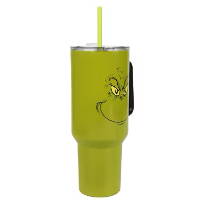 Dr. Seuss The Grinch Vacuum Insulated 40 Oz. Stainless Steel Tumbler with Straw & Leak-Proof Lid