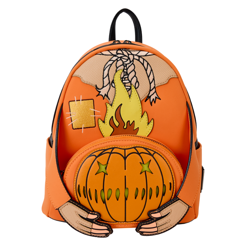Loungefly Trick  R Treat Flaming Pumpkin Head Sam Light Up Glow Mini Backpack