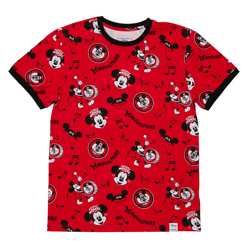 Loungefly Apparel Disney100 Mouseketeers All-Over Print Unisex Ringer T Shirt-zoom-2