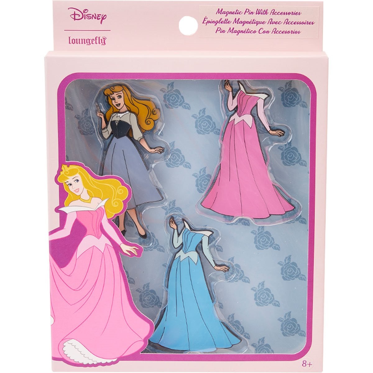Loungefly Disney Sleeping Beauty Princess Aurora Paper Doll Magnetic Pin Set-zoom-1