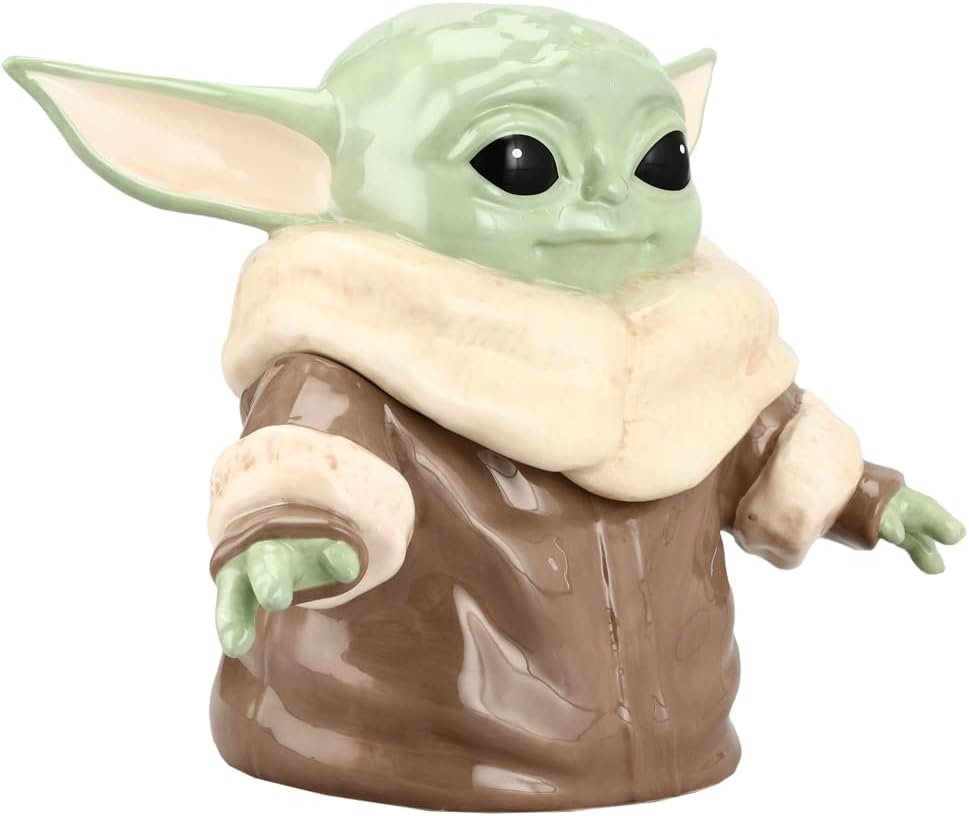 Star Wars The Mandalorian Baby Yoda Grogu Custom Ceramic Sculpted Cookie Jar