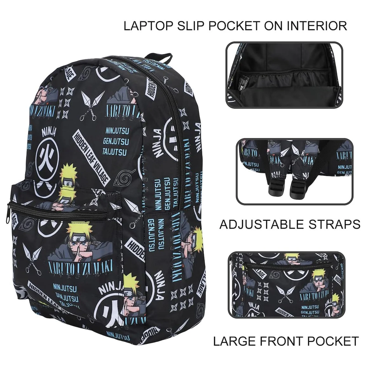 Bioworld Naruto All Over Print Ninjutsu Backpack