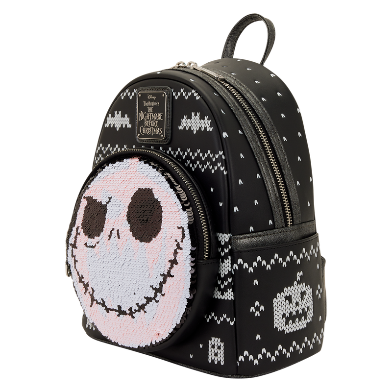 Loungefly Disney The Nightmare Before Christmas Jack Skellington Reversible Sequins Mini Backpack-4