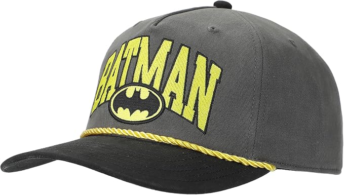 Batman Adult Retro Snapback Cap with Embroidered Logo Black-1
