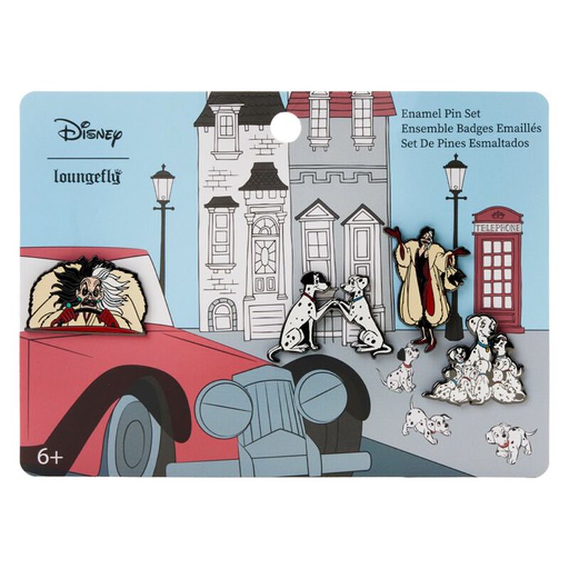 Loungefly Disney 101 Dalmatians Story Book 4 pc Pin Set-1