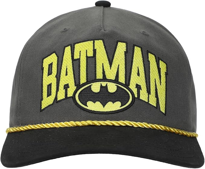 Batman Adult Retro Snapback Cap with Embroidered Logo Black-2