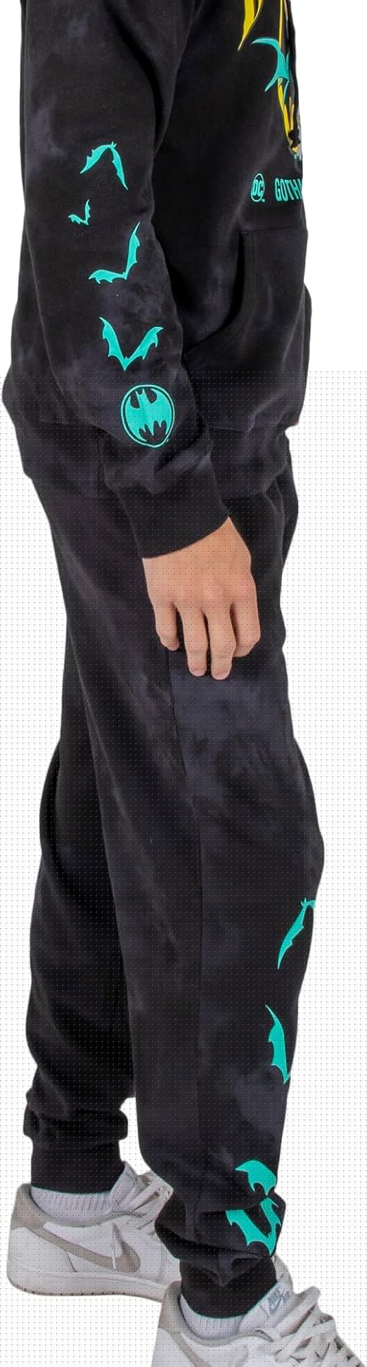 Batman Gotham City Black Wash Mens Hoodie & Jogger Set-5