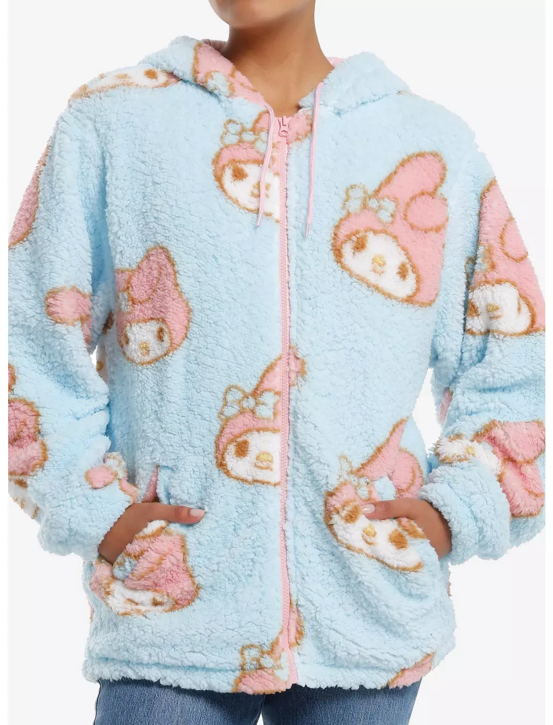 Sanrio My Melody Blue Sherpa Girls Hoodie-zoom-1