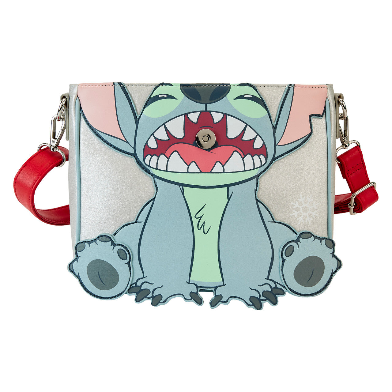 Loungefly Disney Stitch Holiday Glitter Crossbody Bag-5