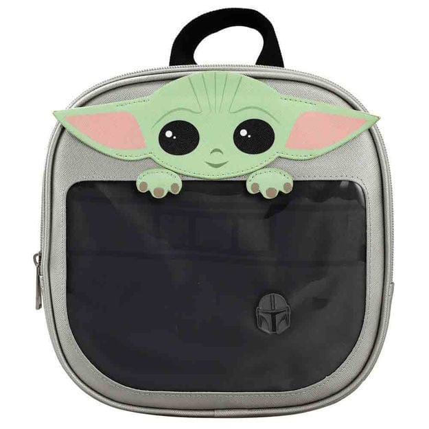 Star Wars Baby Yoda Grogu Grey Collectible Pin Display Mini Backpack-1