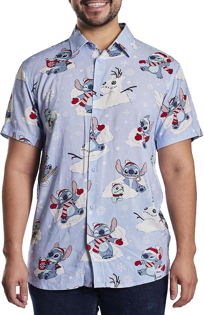Loungefly Disney Lilo & Stitch Snow Angel Camp Shirt