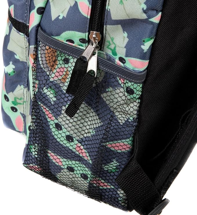 Bioworld Mandalorian Kids Baby Yoda All Over Print Black Backpack, Baby Yoda-zoom-7