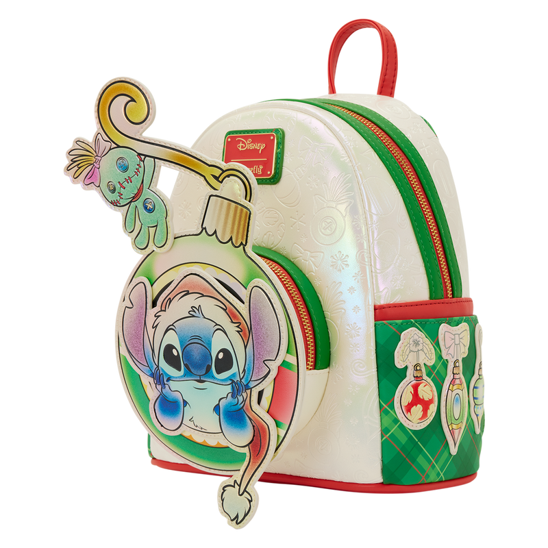 Loungefly Disney Stitch & Scrump Iridescent Holiday Ornament Mini Backpack-5