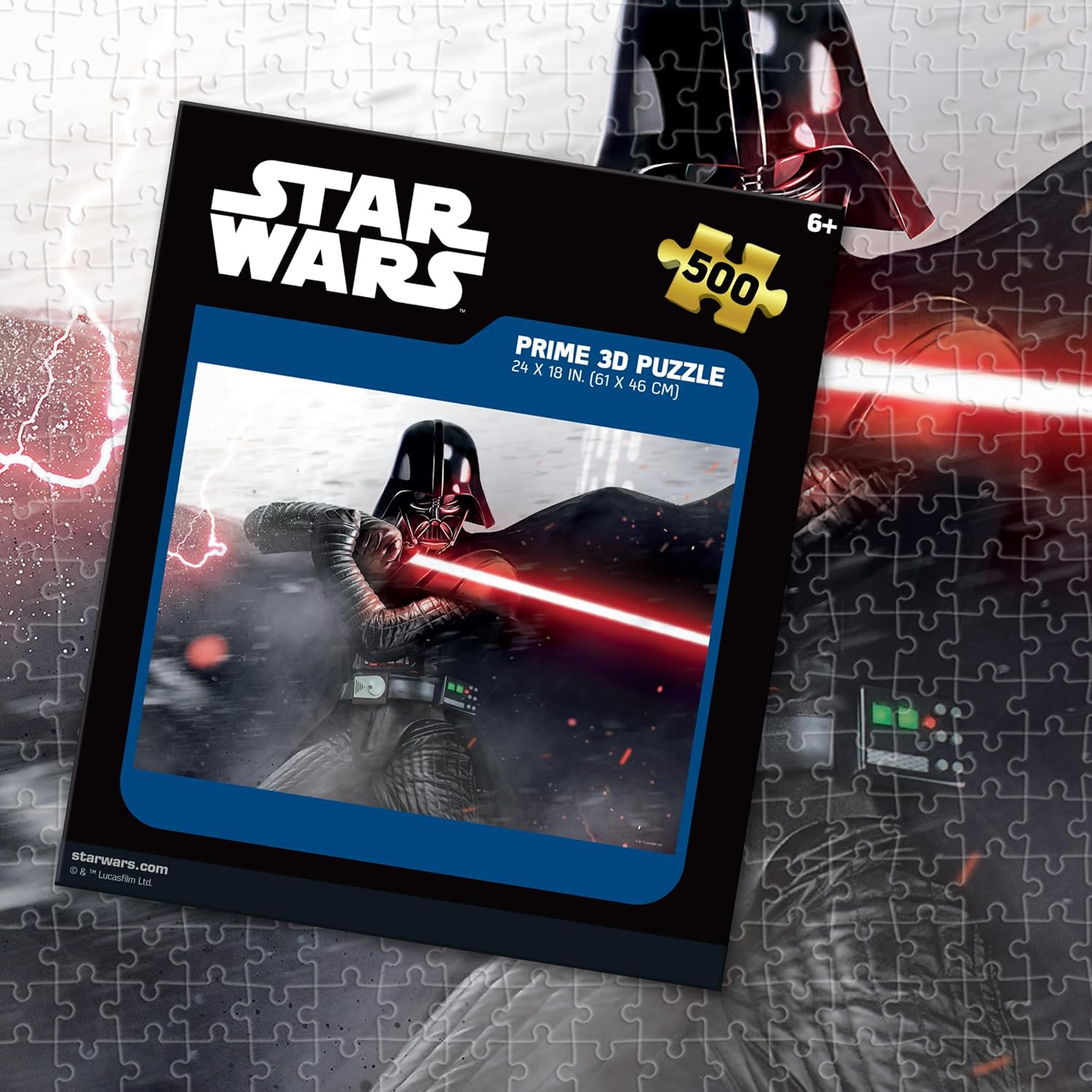 Prime 3D Star Wars Lucas 3D Puzzle – 500 Piece Lenticular Movie Jigsaw for Adults & Families, 24"x18" Activity with Depth & Motion, Official Disney Gift-zoom-6