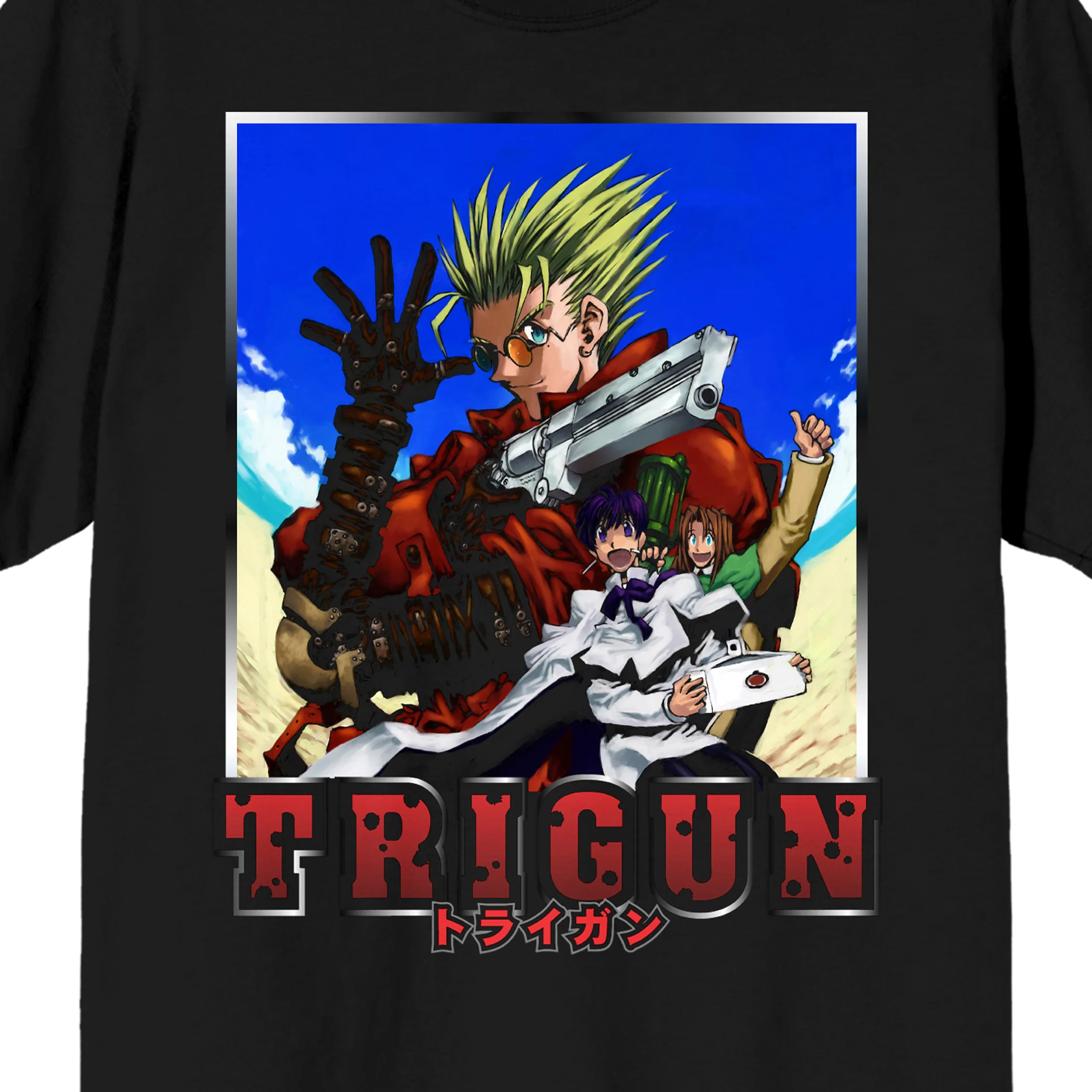 Trigun Vash Characters over Beach T Shirt