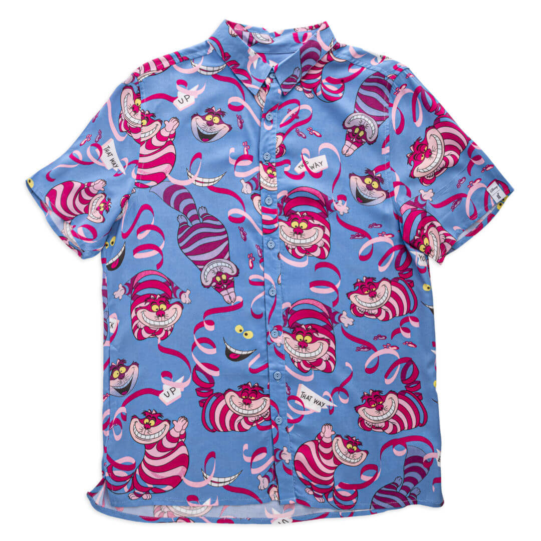 Loungefly Button Up Alice In Wonderland Cheshire Cat Camp Shirt-1