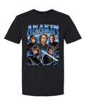 Star Wars Anakin blue rap tee bootleg style t-shirt BLACK