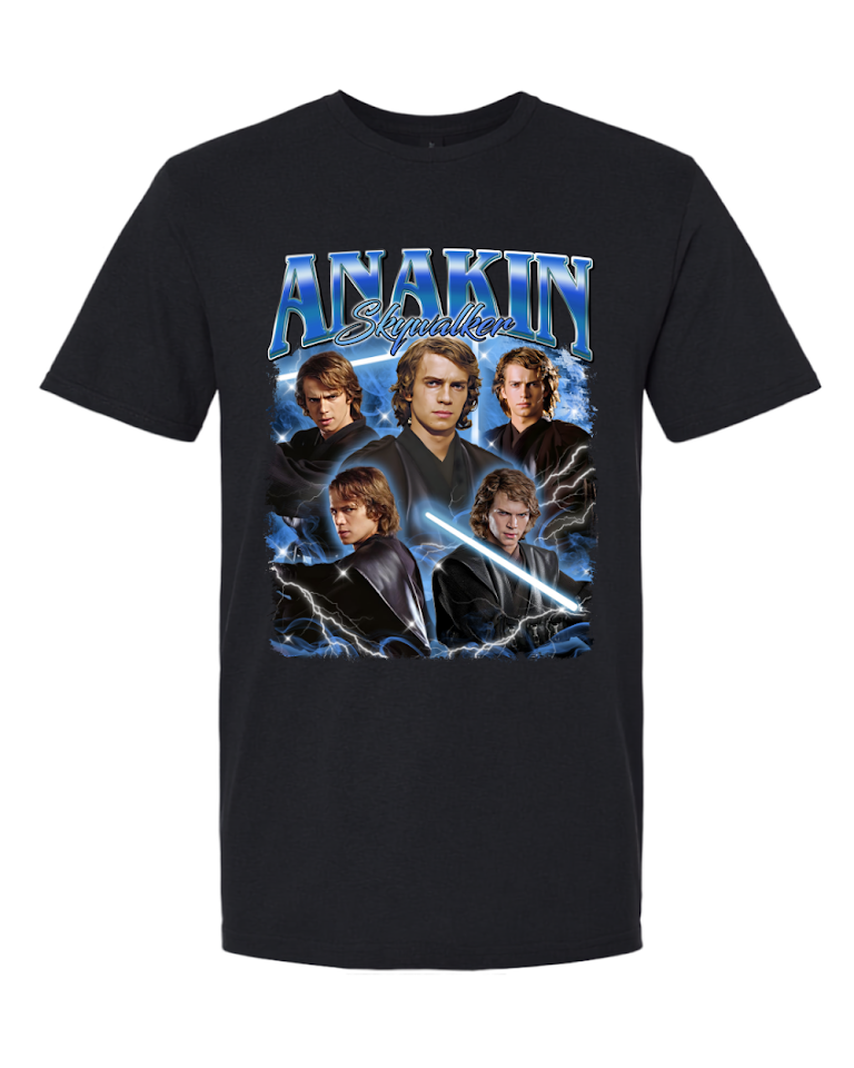 Star Wars Anakin blue rap tee bootleg style t shirt-1