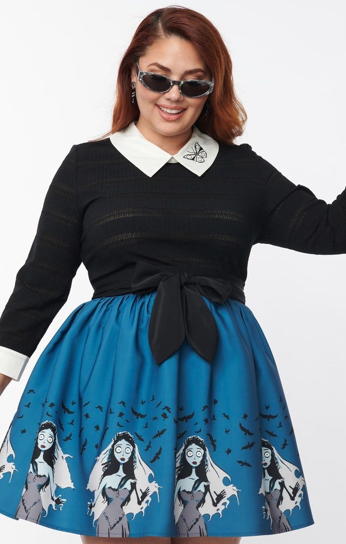 Corpse Bride x Unique Vintage Black Sabrina Sweater