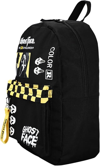 Scream Classic Horror Movie Ghost Face Character Checkered Backpack-2