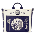 Loungefly The Nightmare Before Christmas Jack Skellington & Sally Night Sky Convertible Backpack and Tote Crossbody Bag