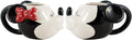 Mickey Mouse and Minnie Kissing Sculpted Ceramic Mug Set