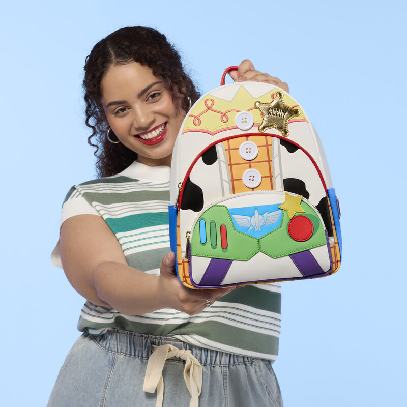 Loungefly Toy Story 5 Triple Pocket Jessie, Woody, & Buzz Mini Backpack-zoom-2