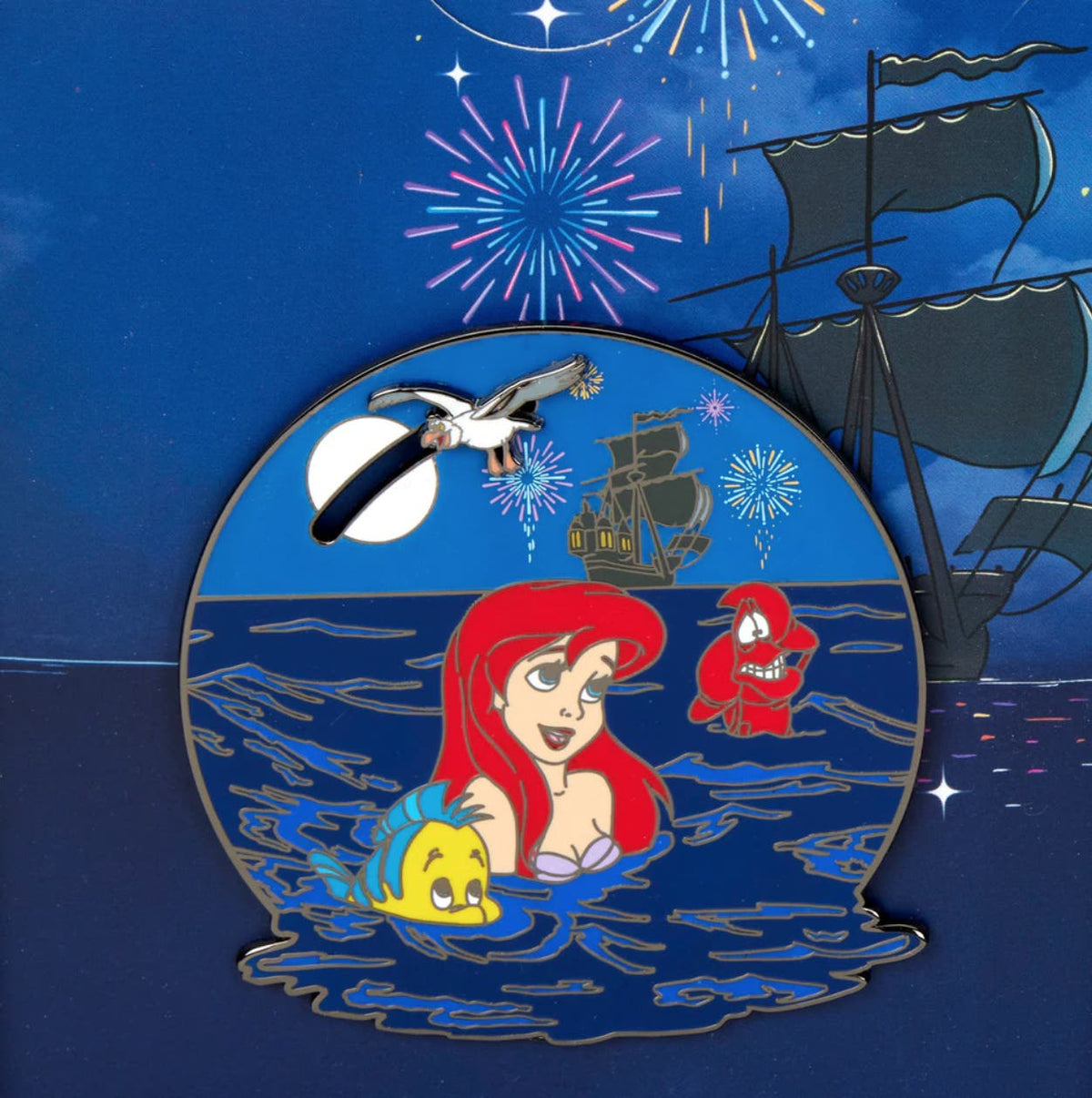 Loungefly Disney The Little Mermaid Ariel Fireworks 3" Collector Box Pin-zoom-3