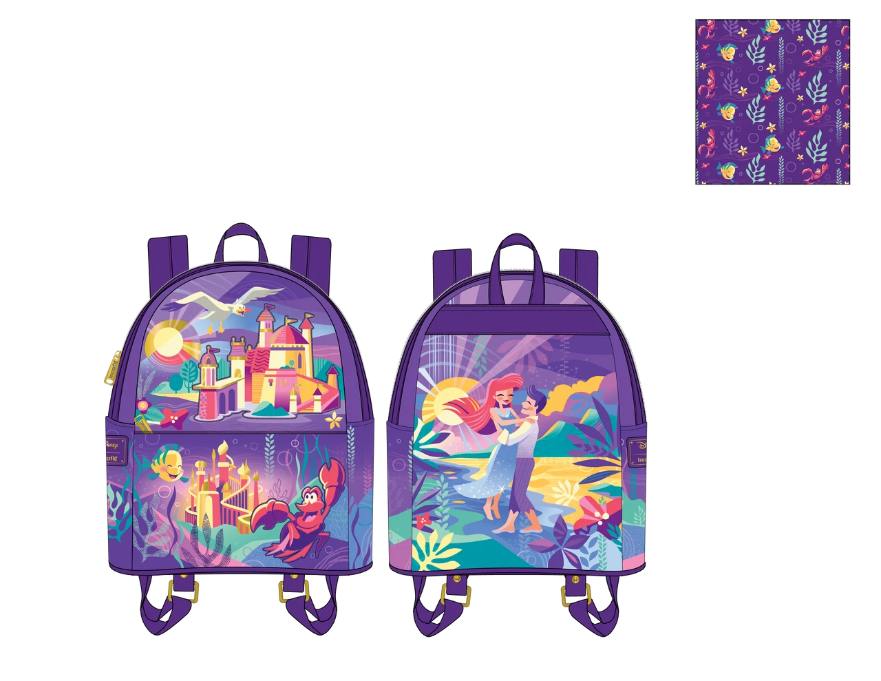 Loungefly Disney Ariel Castle Mini Backpack-6