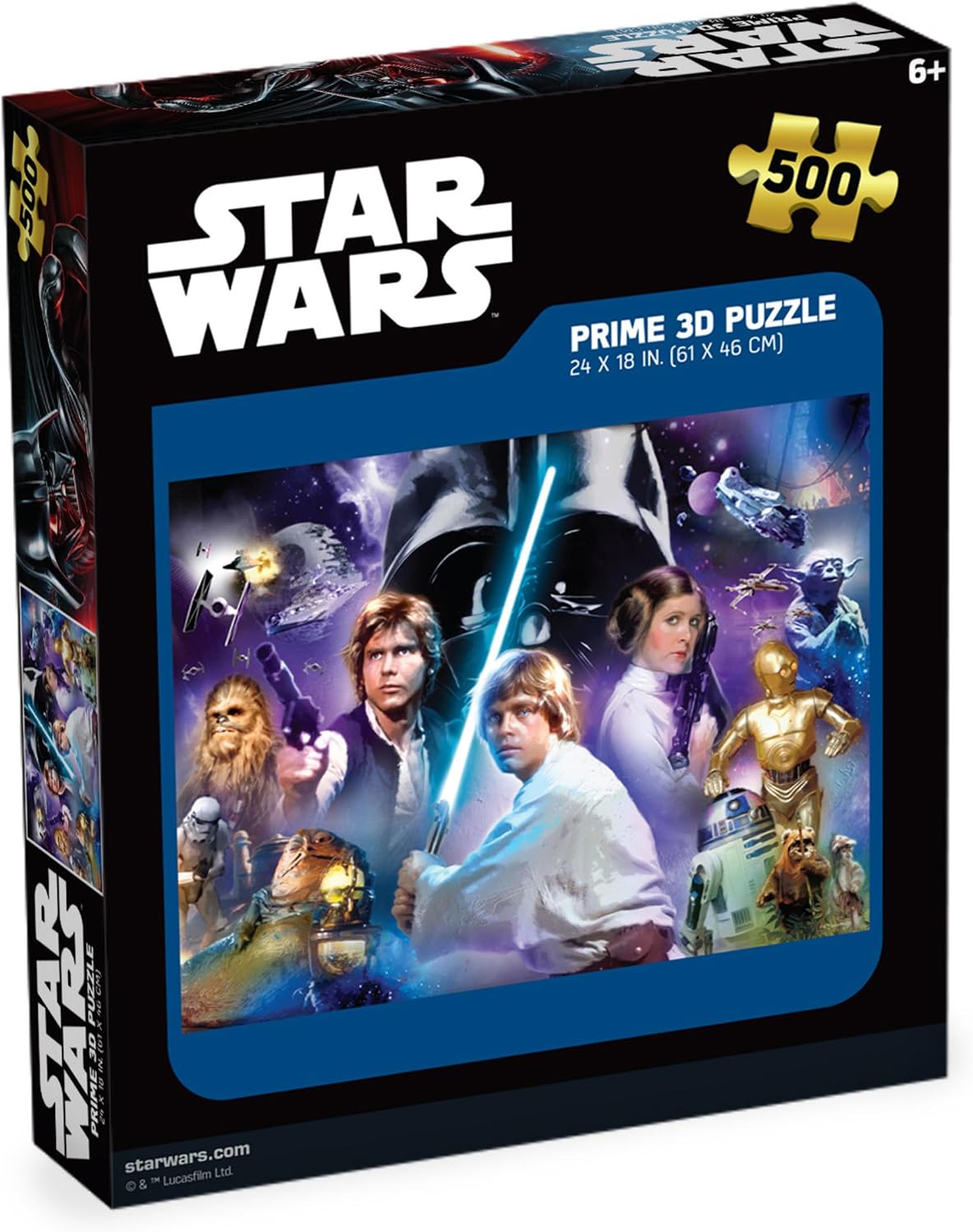 Prime 3D | Lucas | Star Wars | 500 Piece 3D Jigsaw Puzzle for Adults & Kids | Finished Size 24" x 18" | Challenging & Fun for Adults, Kids & Families | Immersive 3D Lenticular Effect-zoom-4