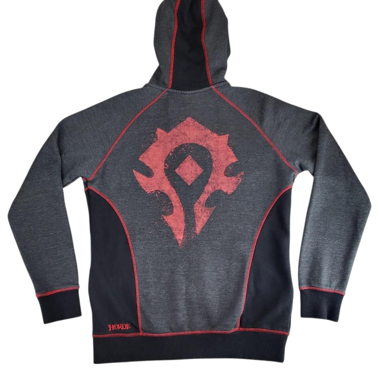 JINX World of Warcraft Horde Men's Grey Zip Up Hoodie SMALL-6