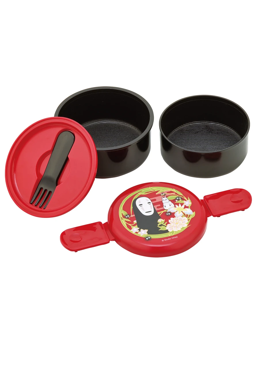 Spirited Away Round Bento Lunch Box 16.91oz (Dark Red)-zoom-2