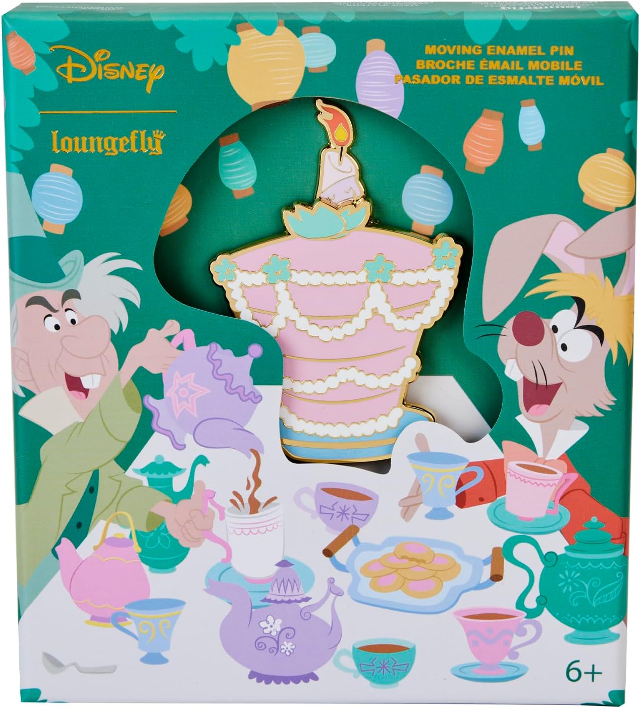 Loungefly Disney Alice in Wonderland Unbirthday Cake Sliding 3" Collector Box PIN-1