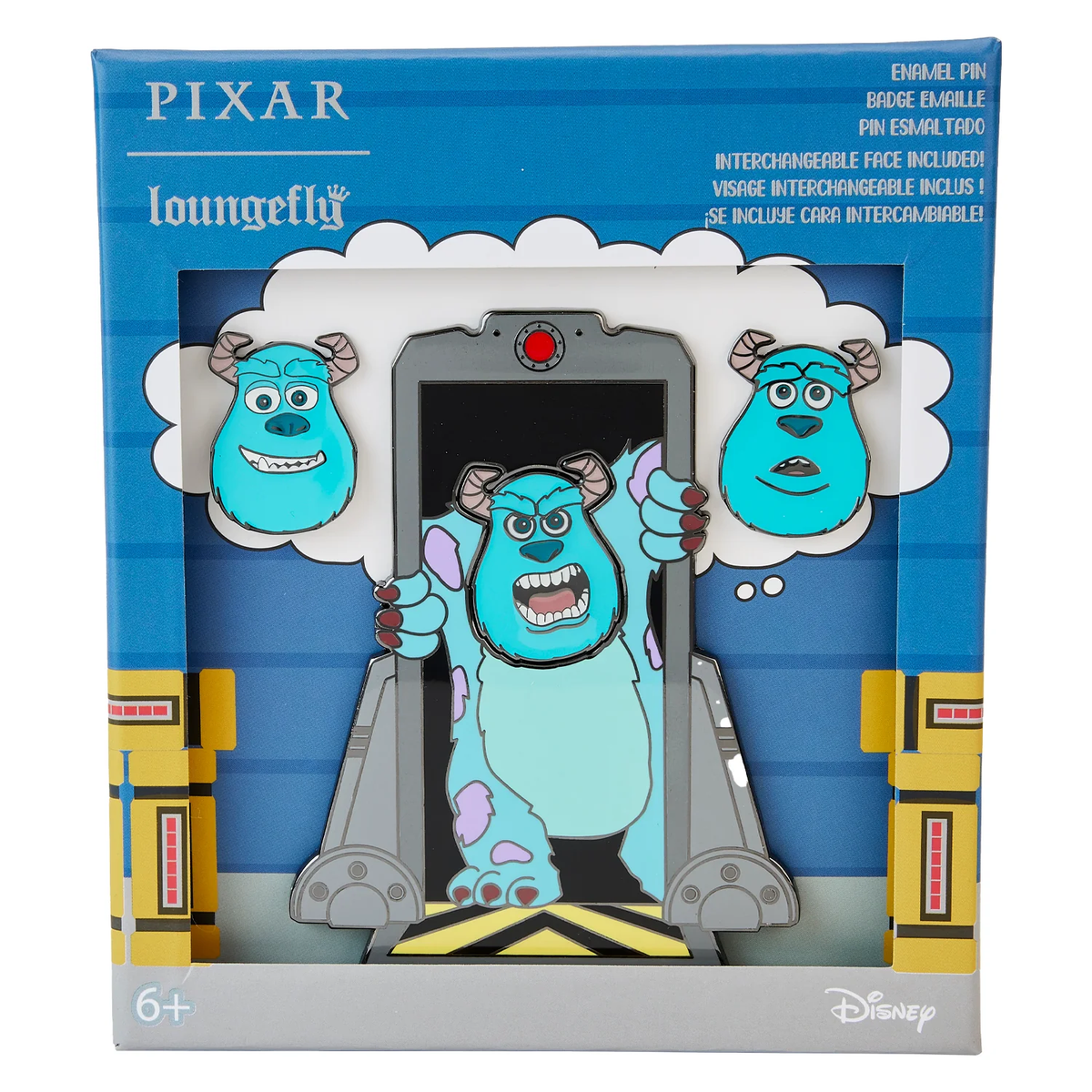 Loungefly Disney Pixar Monsters Inc Sully Door Mixed Emotions 4 piece pin set-zoom-1