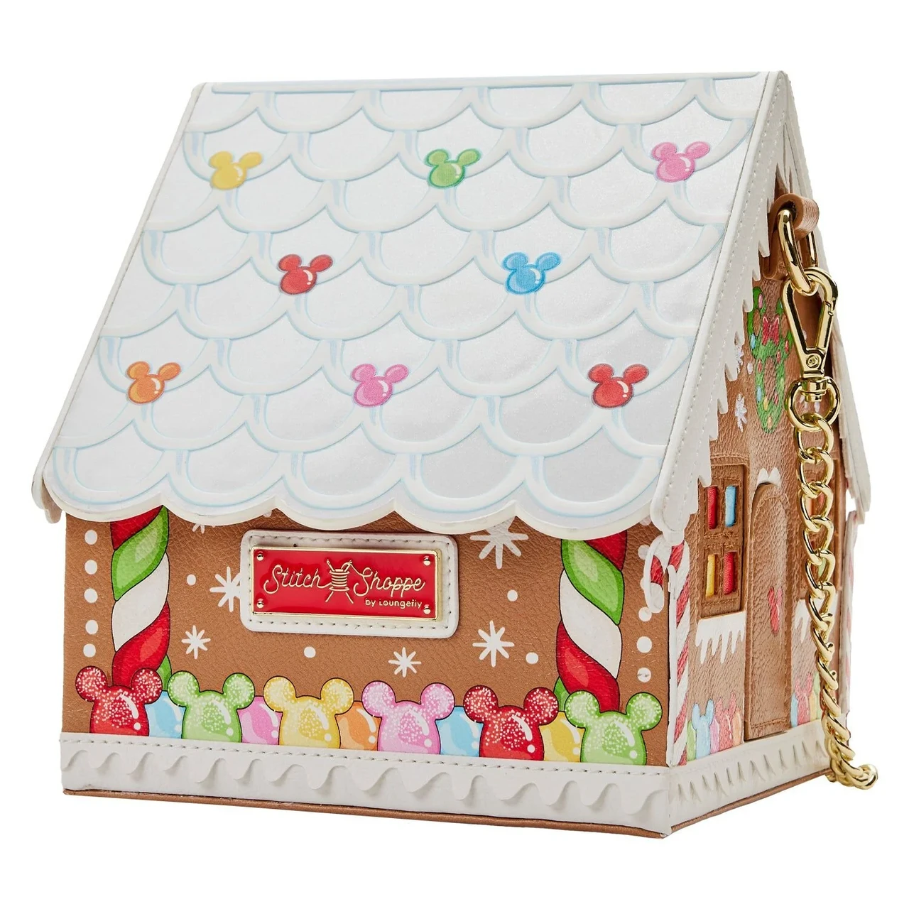 Loungefly Stitch Shoppe Minnie Gingerbread House Crossbody-zoom-5