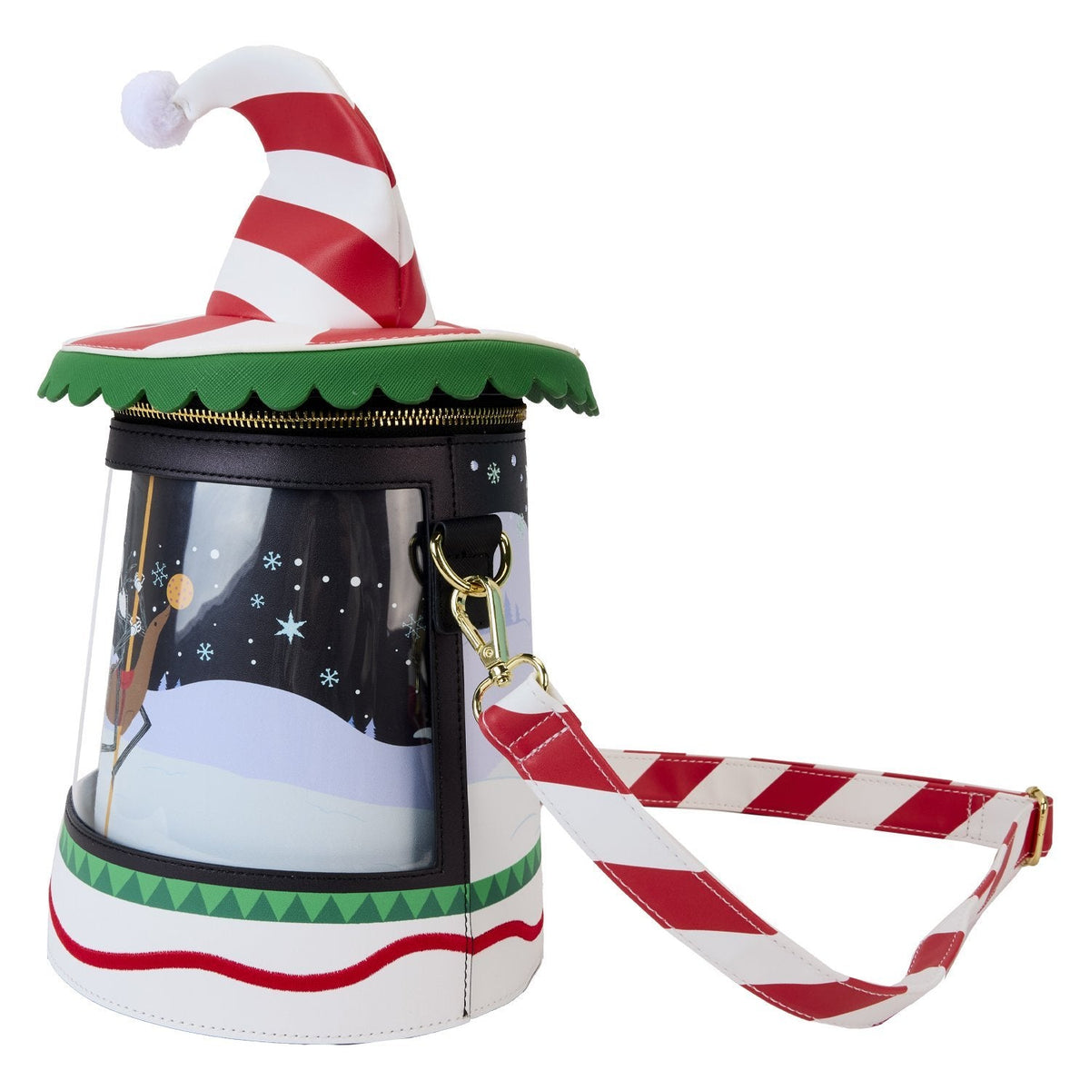 Loungefly Disney The Nightmare Before Christmas Candy Cane Carousel Spinning Figural Crossbody Bag-zoom-6