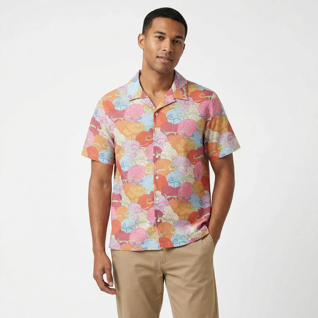 One Piece Devil Fruit Camp Collar Button Up-zoom-4